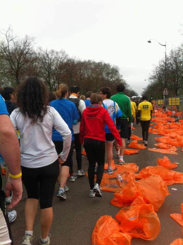 The race started off very slow and it was cold and rainy, but it heated up quickly and the orange ponchos lit up the route out of the Bois de Vincennes Park in Paris