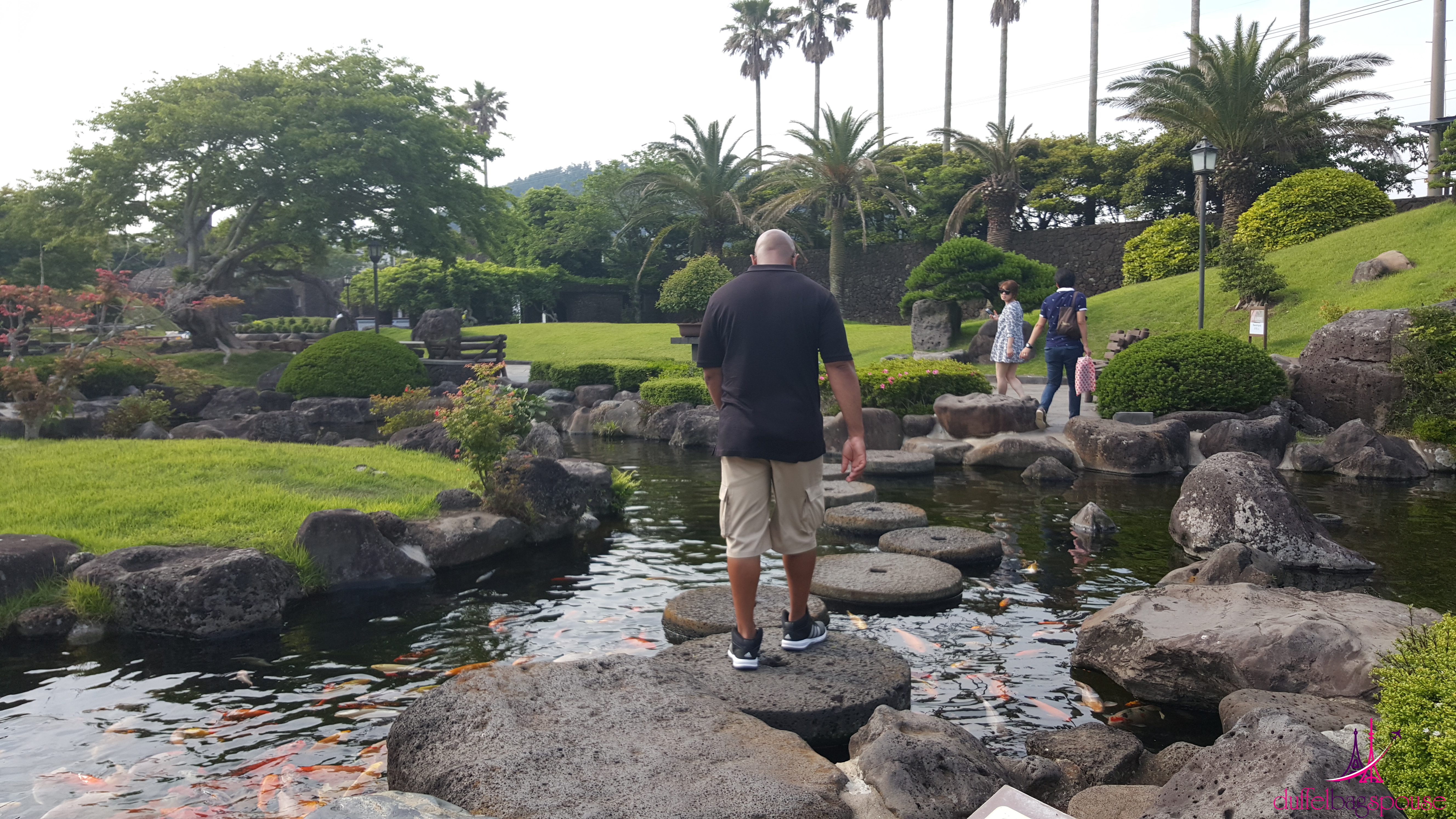 rock path in botanic garden on the island of Jeju