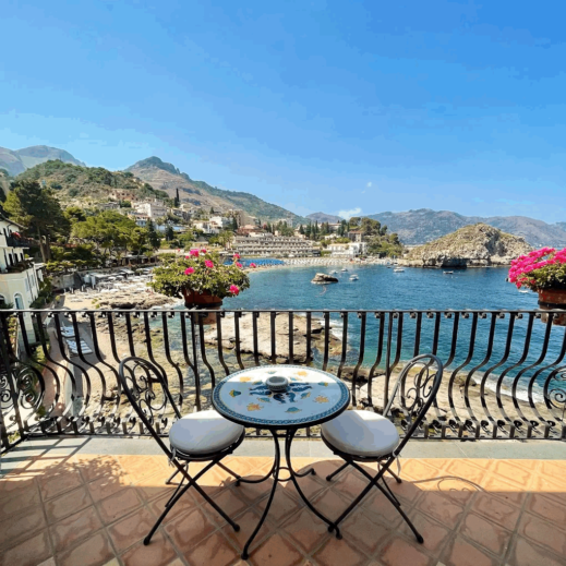 Weekend in Taormina, Villa Sant’Andrea, balcony over Ionian Sea