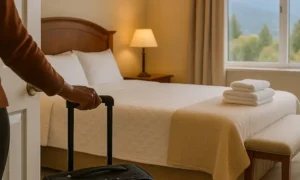 hosting visitors, guest room tips, family visits, Ai image