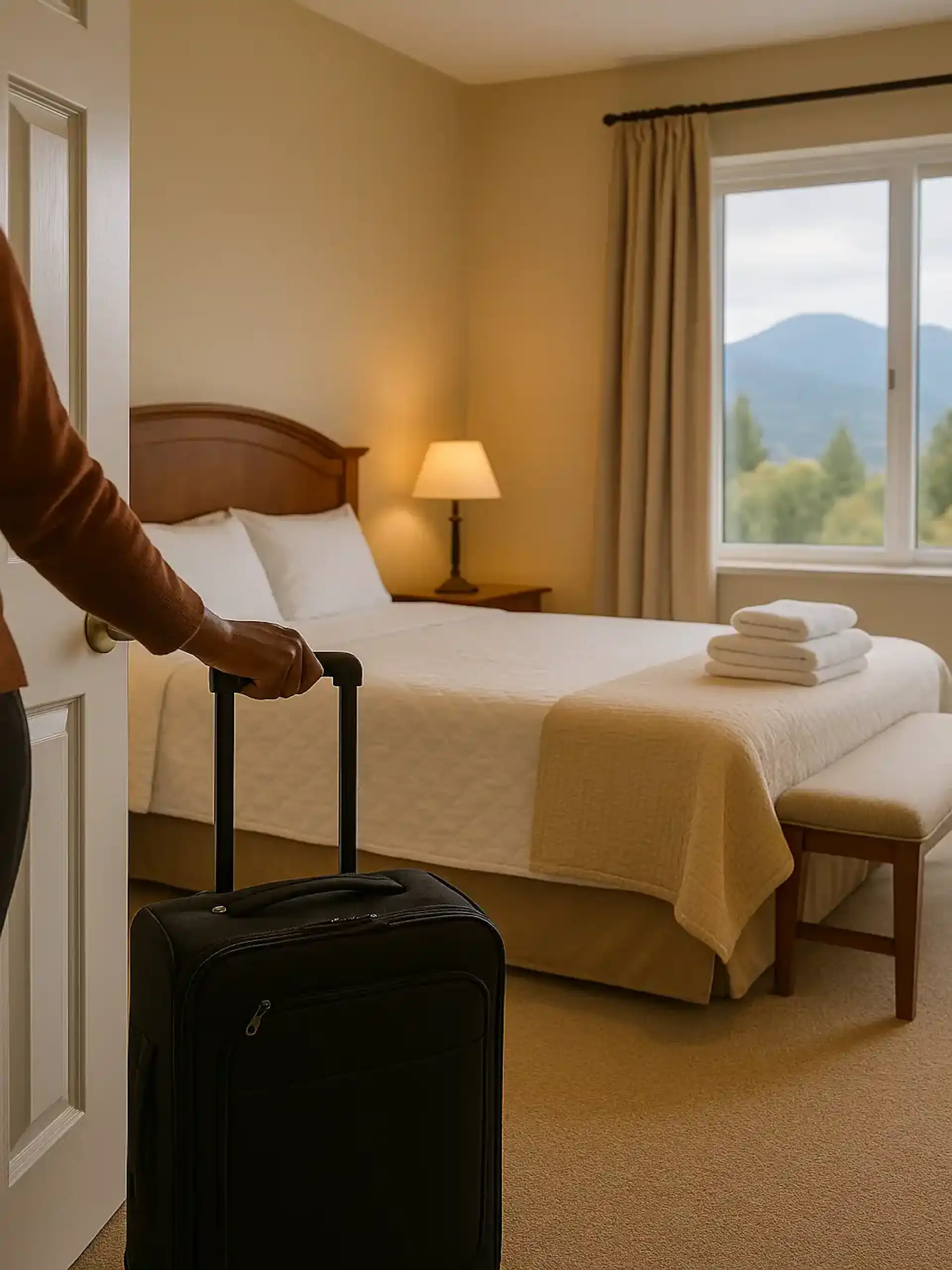 hosting visitors, guest room tips, family visits, Ai image