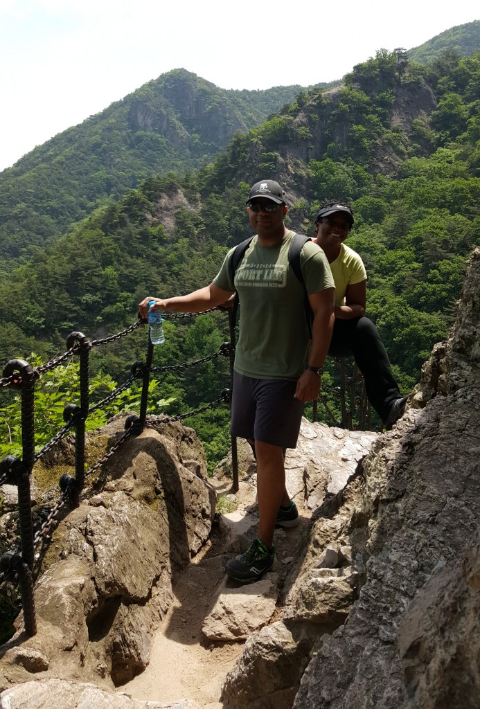 duffelbagspouse travels Gumi climb with Steven with a view narrow edge