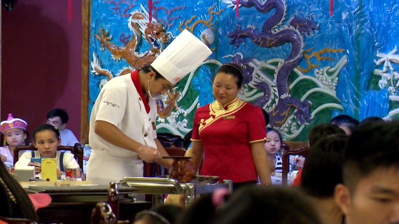 chef carving duck