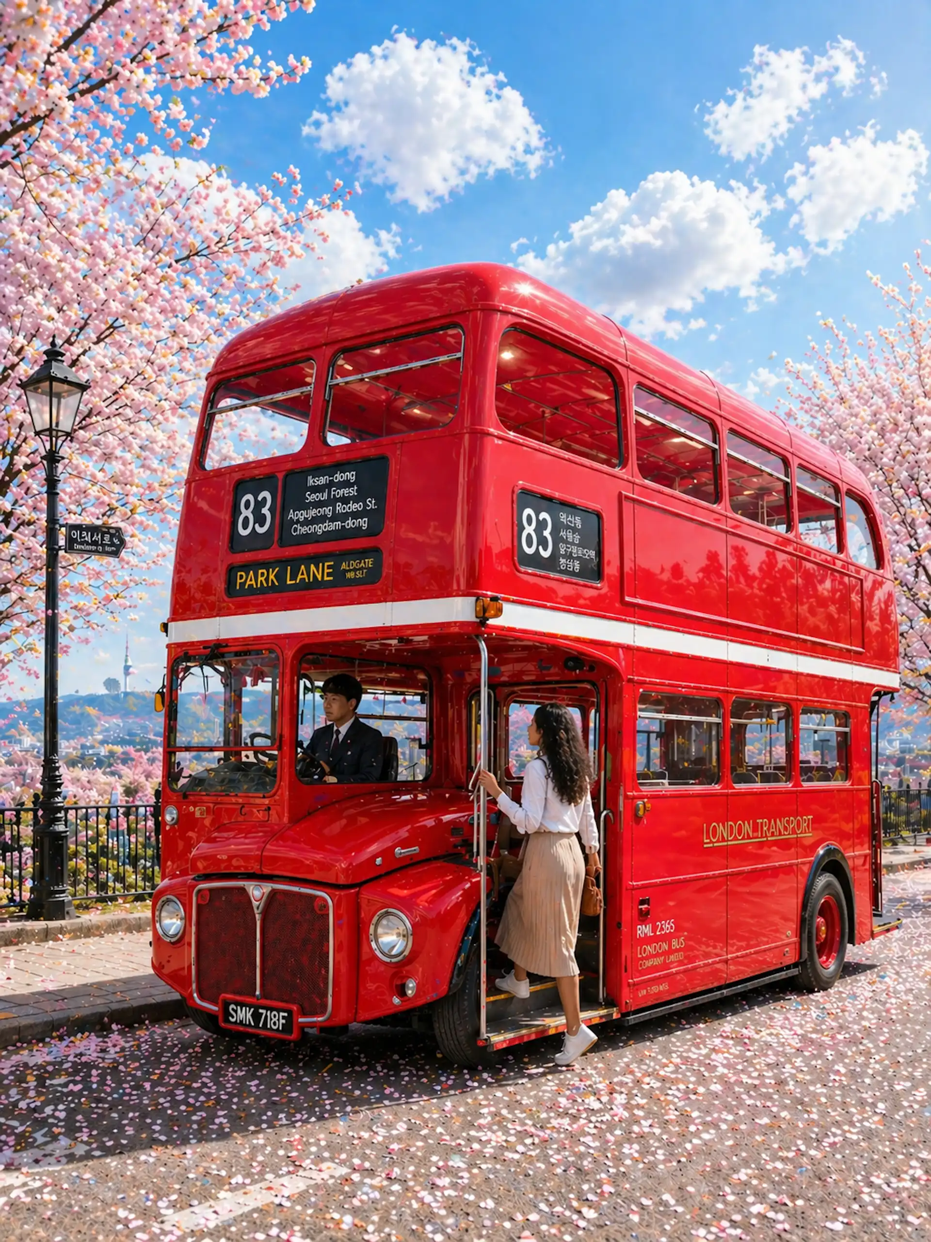 Daegu E World buss cherry blossoms