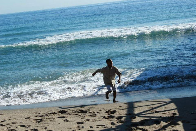 Kamren playing seaside southern Spain