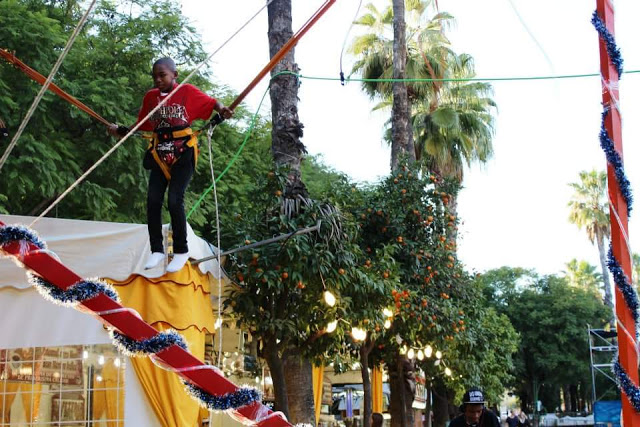Kamren bouncing at festival in Spain