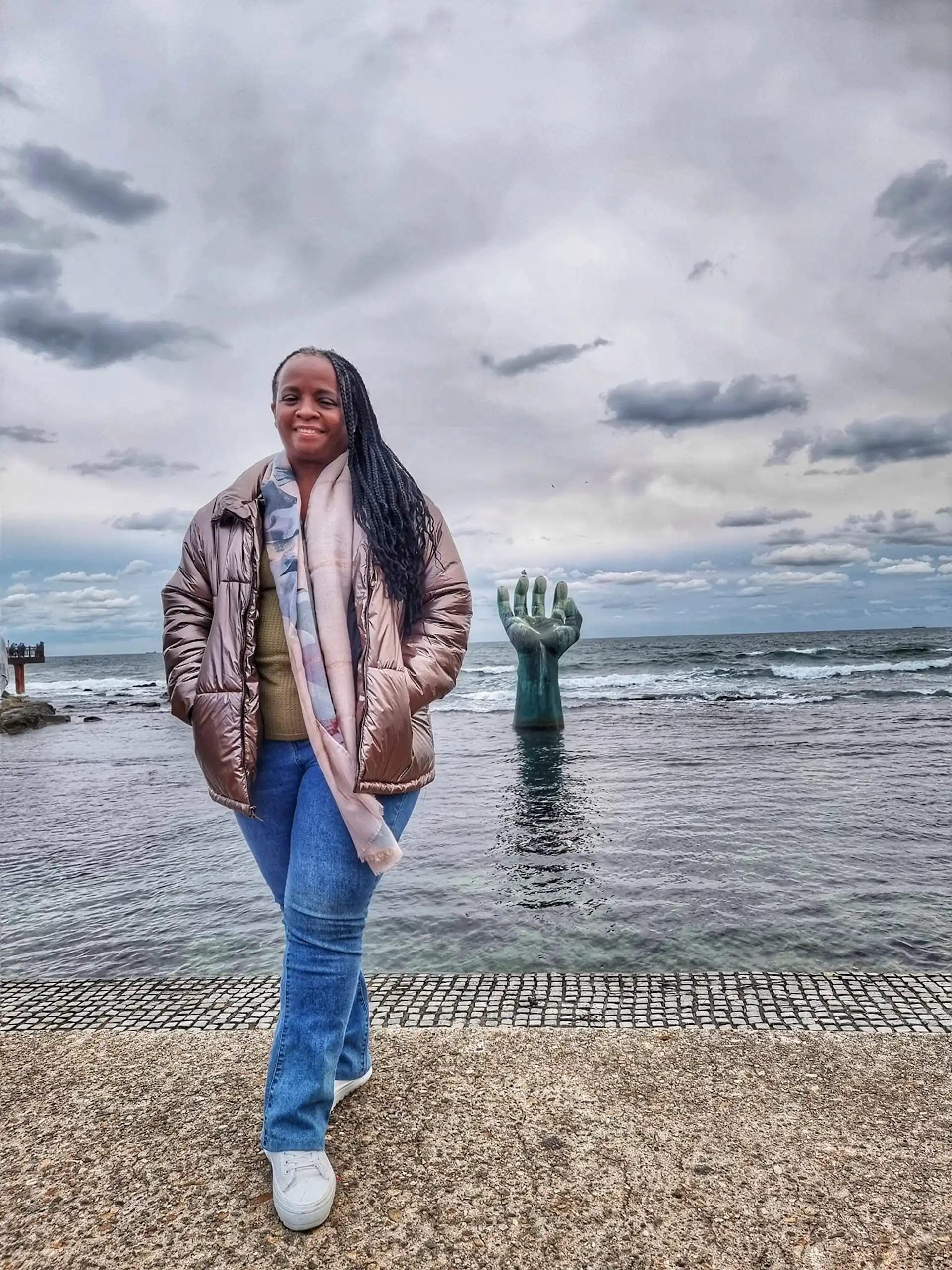 Stacey, on land, Hand of Harmony, Pohang