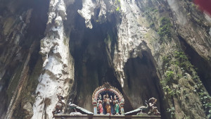 Hindu God shrine Batu Caves with statue Malaysia