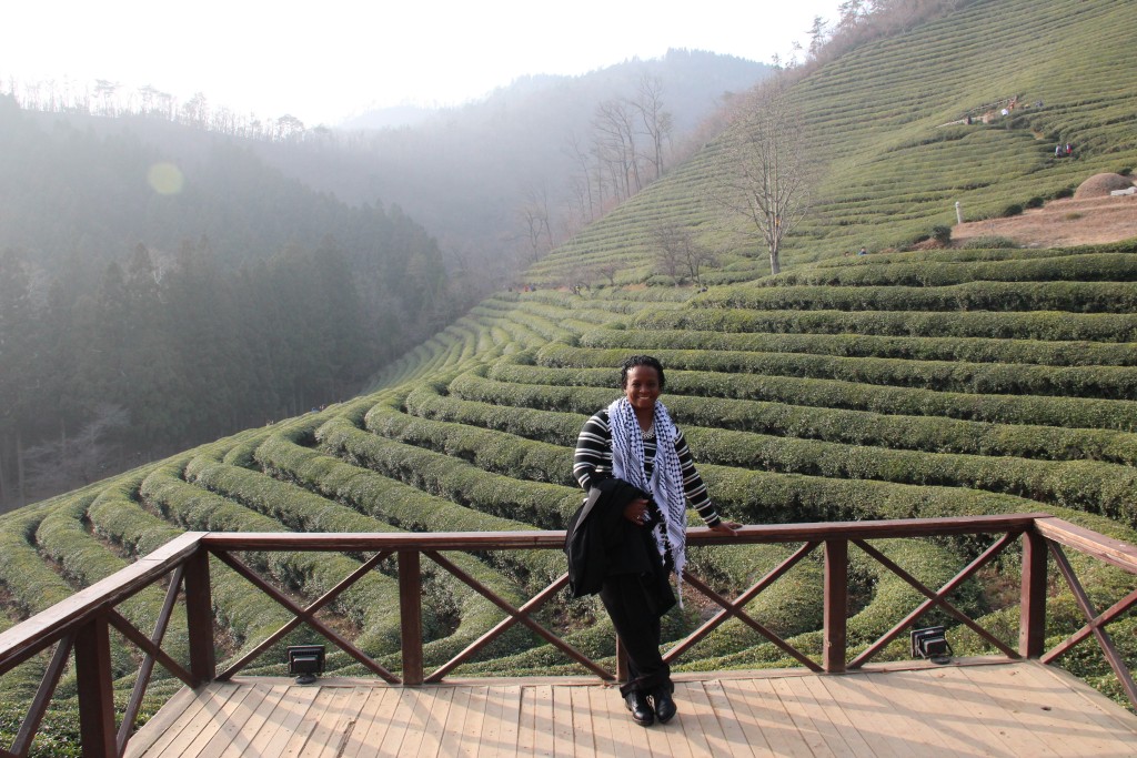 duffelbagspouse Boseong Tea Farm with me on platform