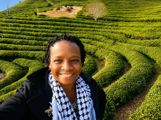 Stacey, scarf, Boseong Tea Fields, South Korea