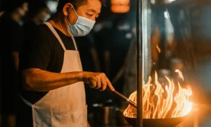 Thailand, street food, fire, wok