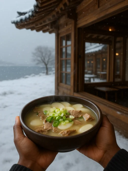 tteoduk soup, Lunar New Year, Hanok Cafe