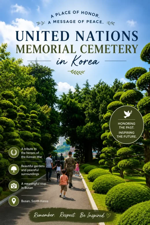 United Nations Memorial Cemetery in Korea pinterest pin