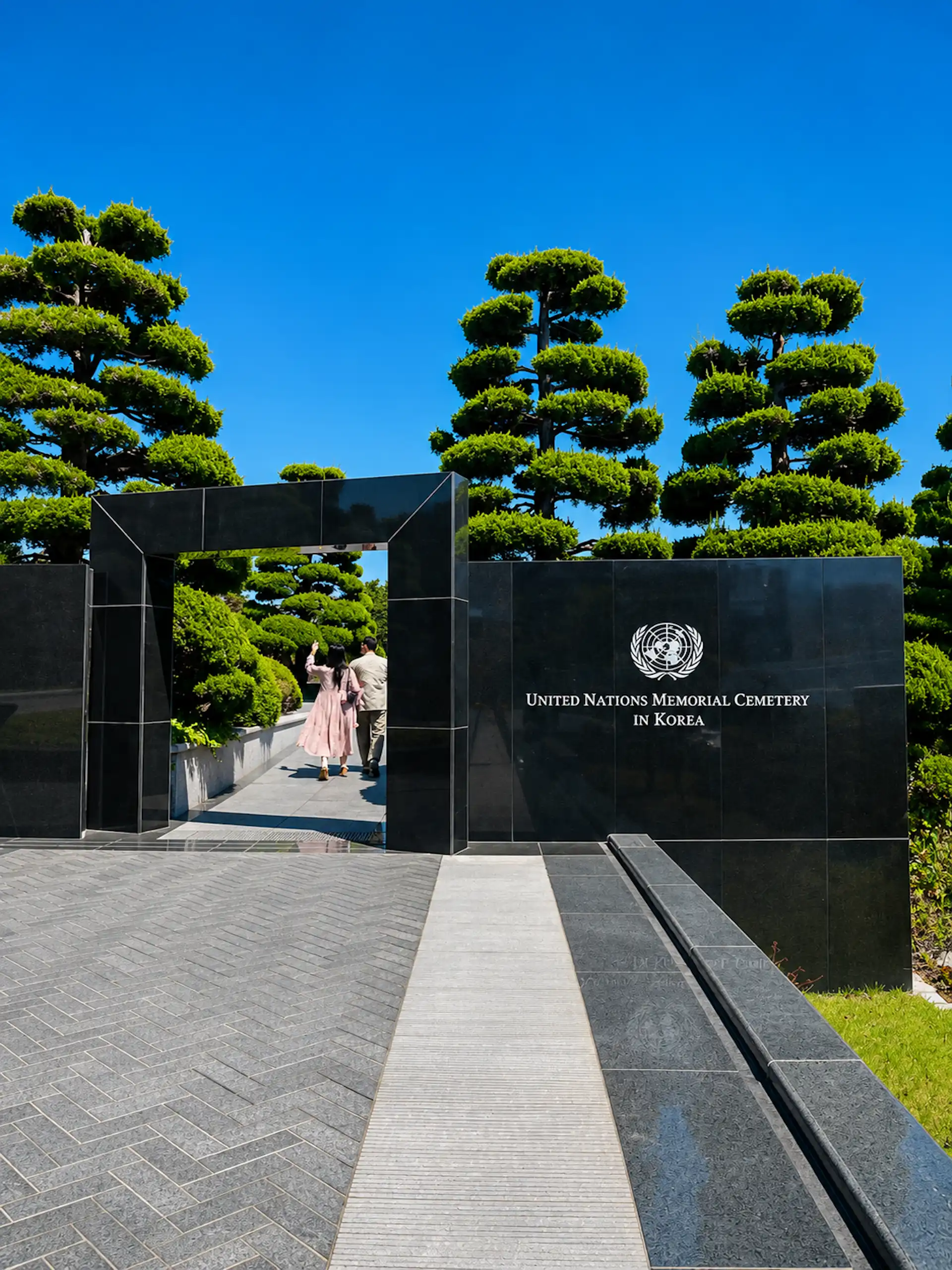UNITED NATIONS MEMORIAL CEMETERY IN KOREA entrance