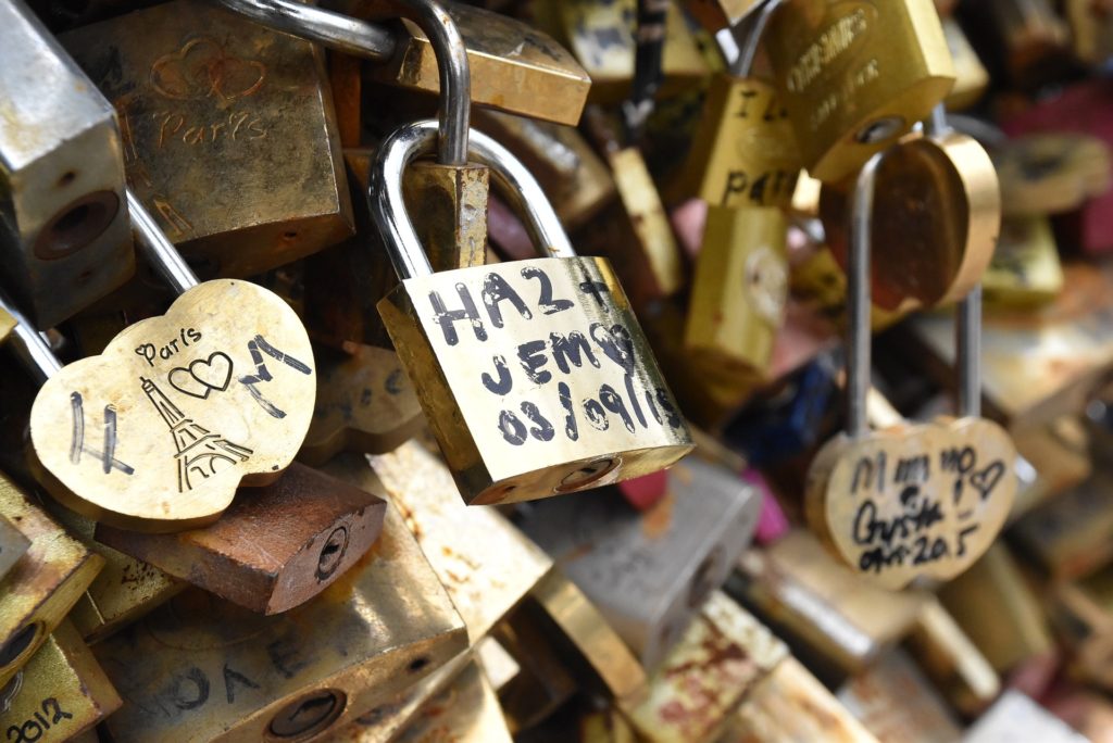 The First Time I Saw Paris Padlocks on the Pont de l'Archeveche (Archbishop's Bridge)