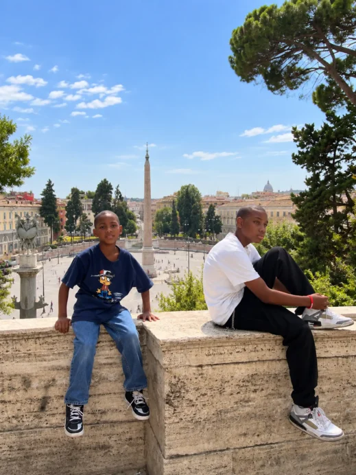 Boys Overlooking Piazza del Popolo