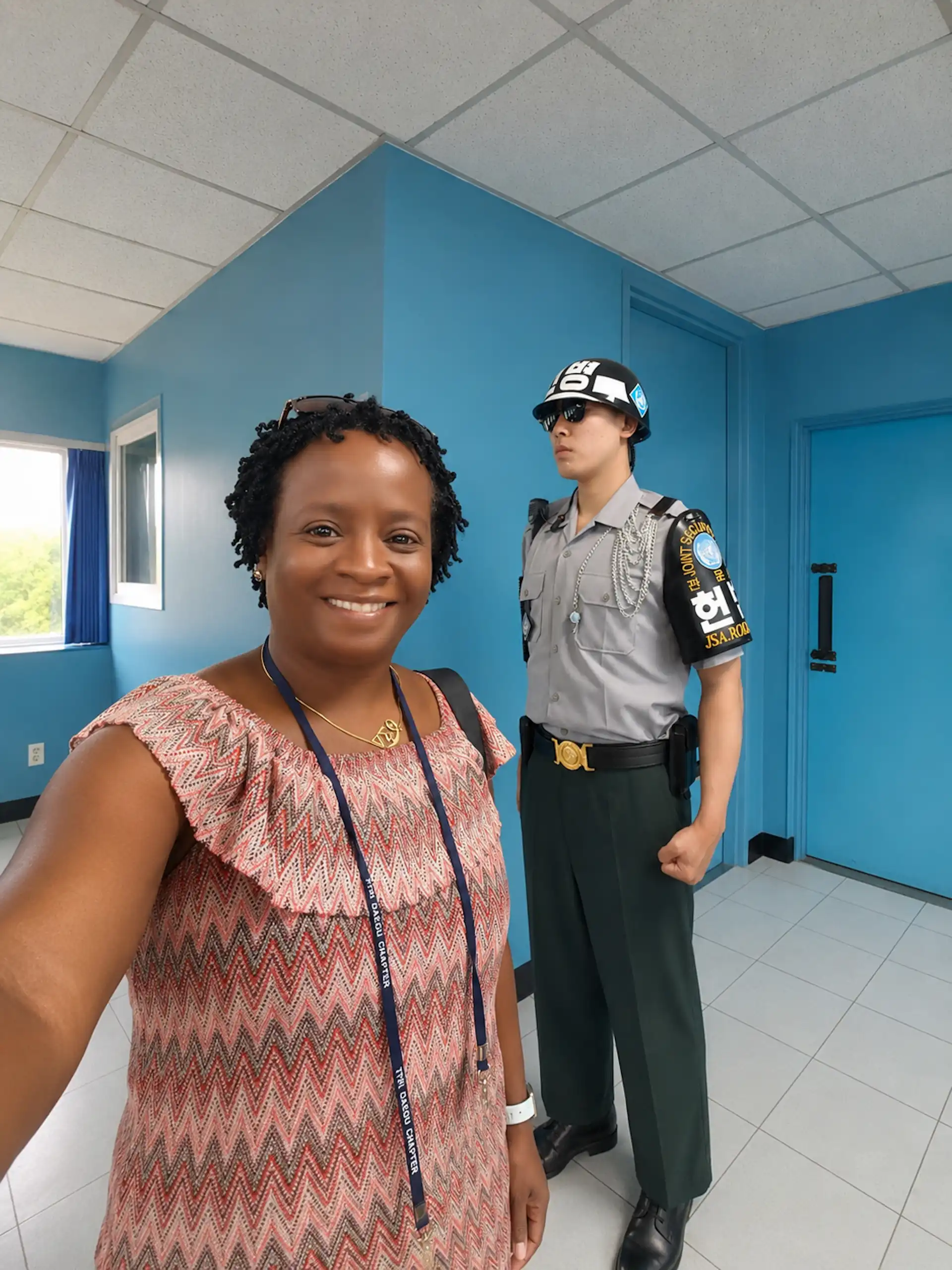 Stacey, N. Korean soldier, blue room