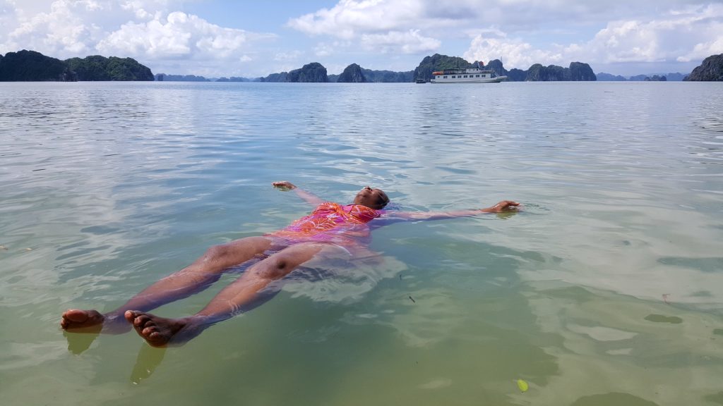 floating on Halong Bay
