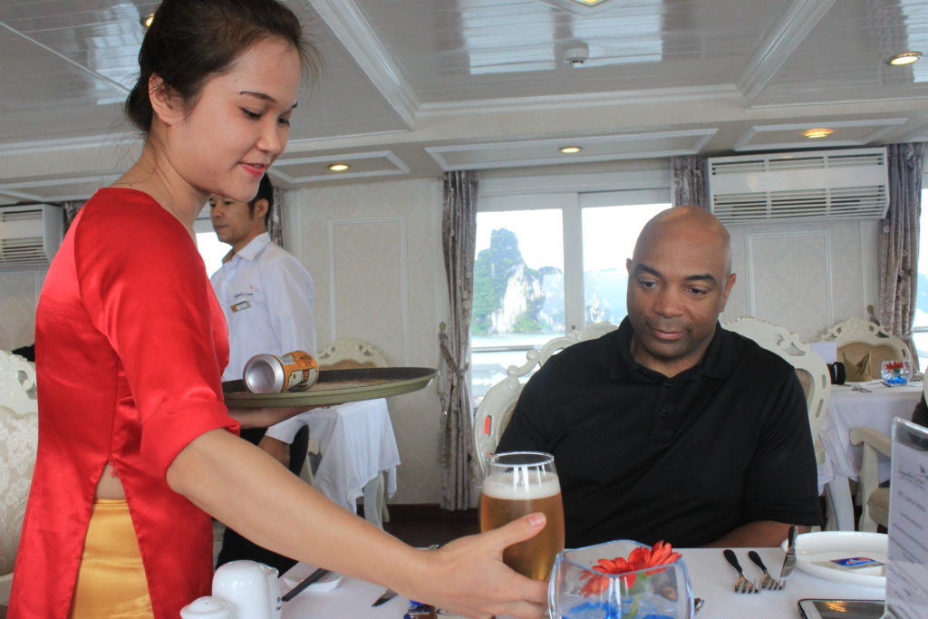 The Signature Cruises Senior Suite Halong Bay Senior Suite dining room beer