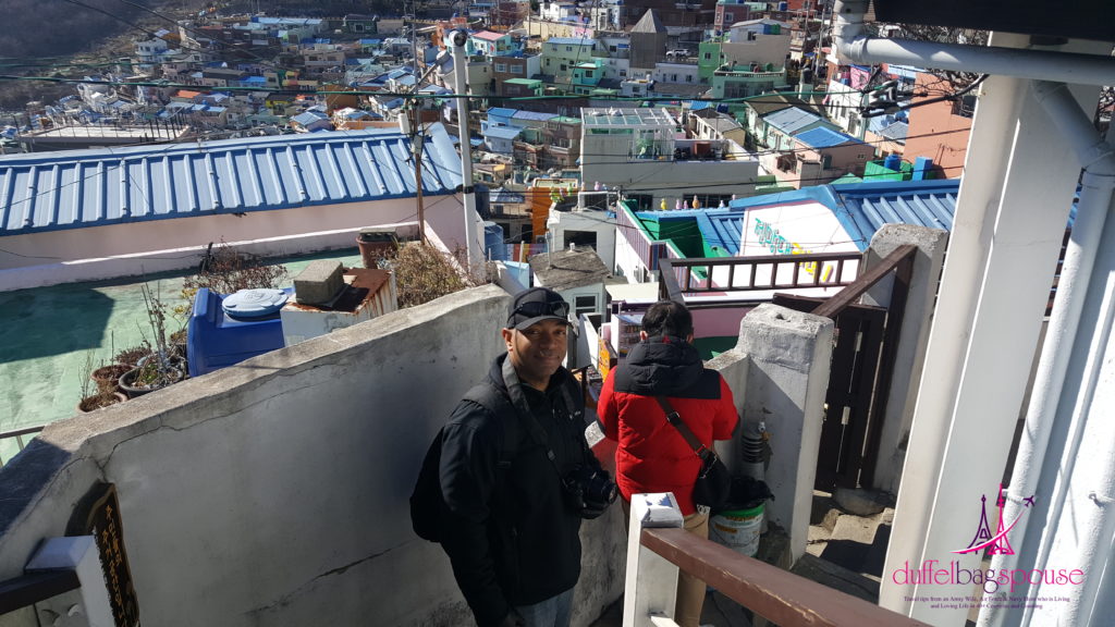 Climbing-the-stairs-in-Gamcheon-Cultural-Village-with-Steven-1024x576 Why You Should Visit Gamcheon Cultural Village in Busan