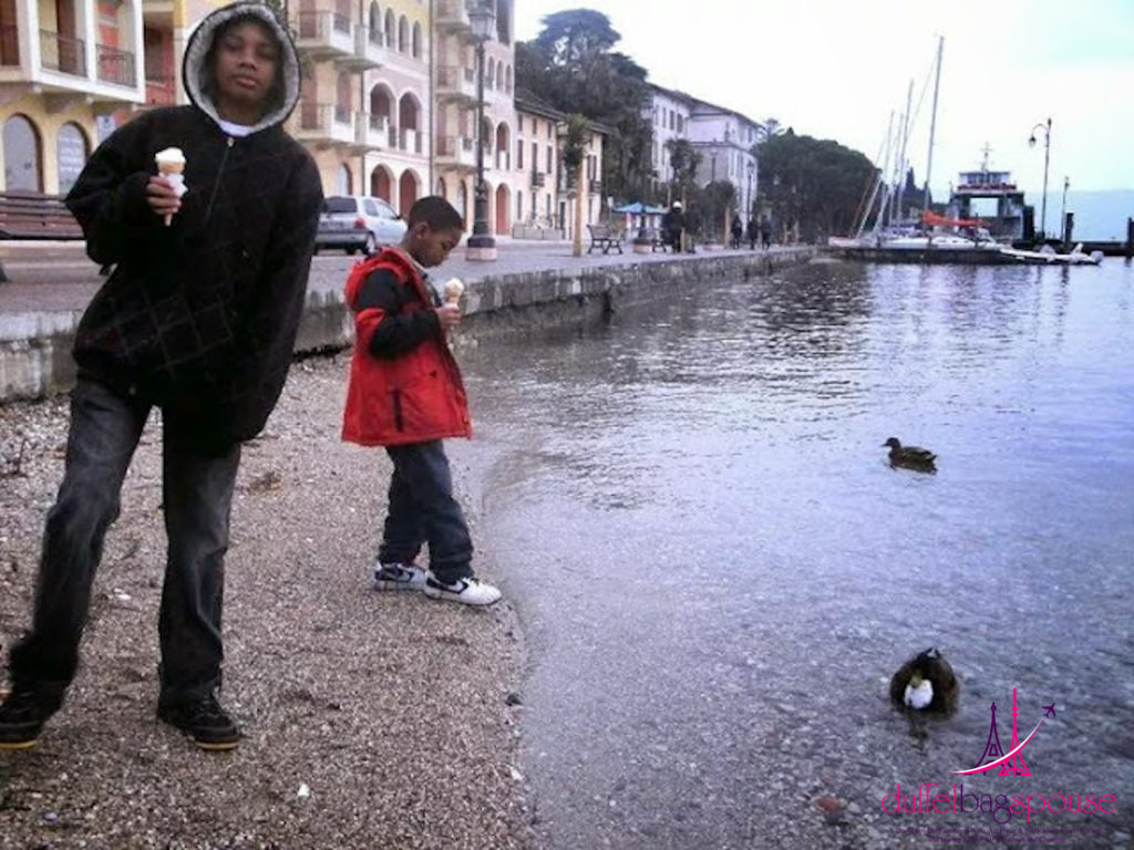 Eating ice cream in Italy in the winter