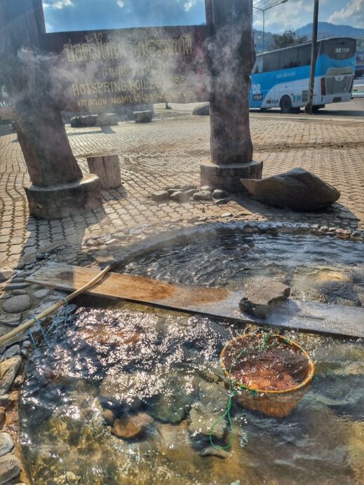 boiling water at hotsprings in Chiang Mai