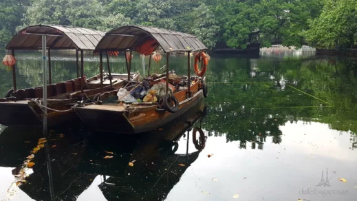 Guangzhou boats on the lake, China