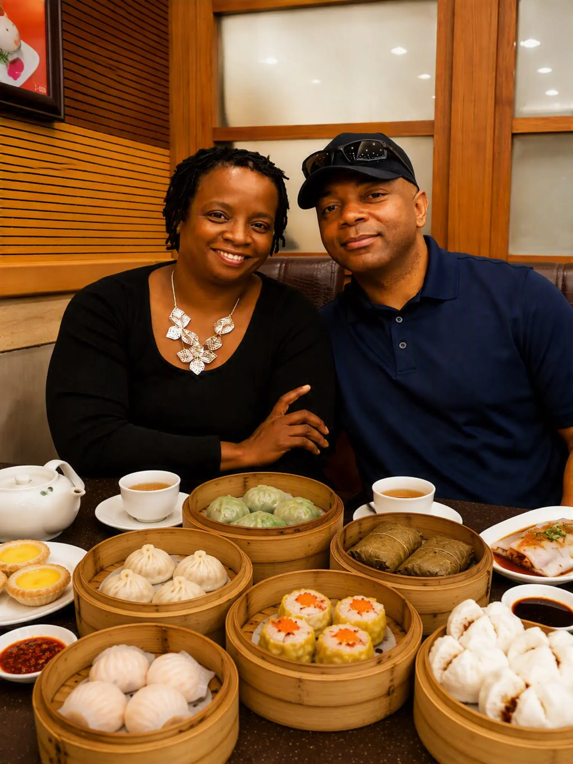 Steven and Stacey, dim sum, tour guide, Guangzhou, China