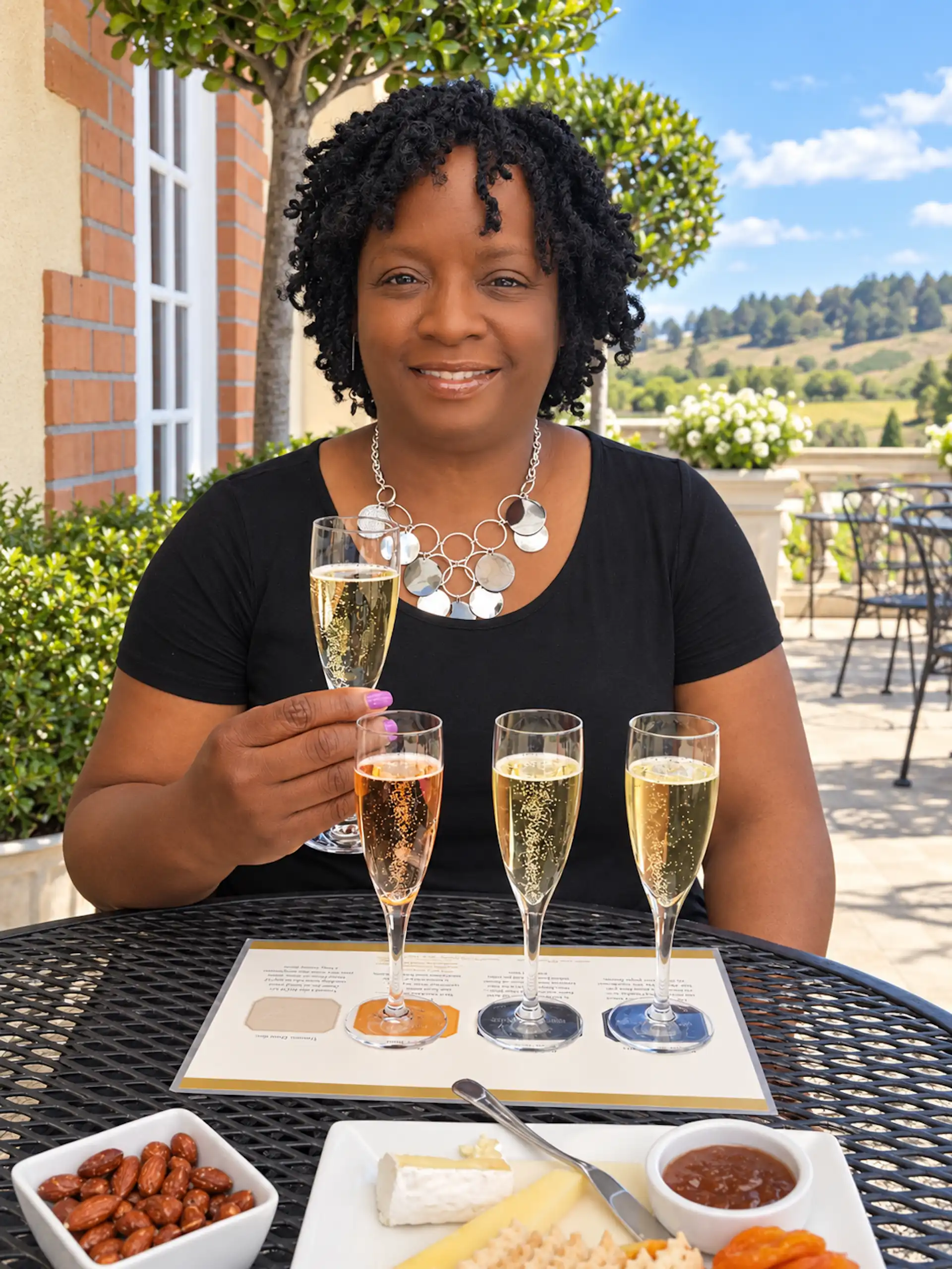 Domaine, Stacey, sparkling wine terrace tasting