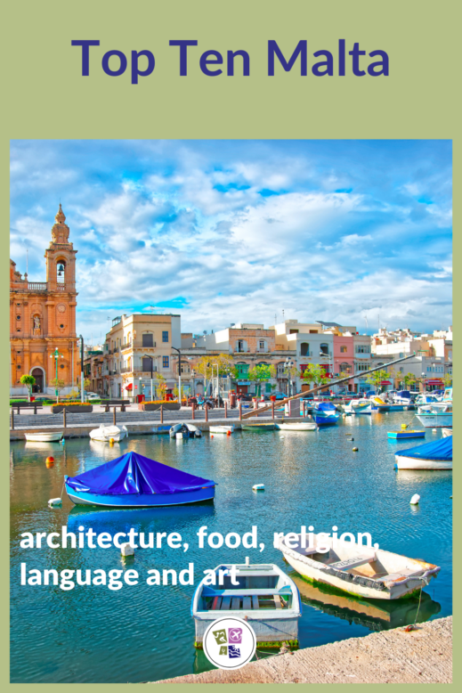 architecture, food, religion, language and art PIN