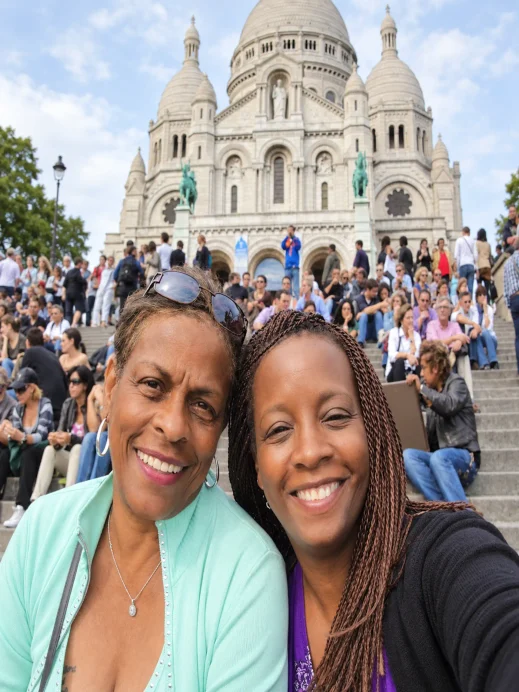 Paris, Sacre Coeur, me and mom, view