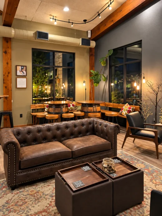 Liquid Art Winery, Manhattan, seating