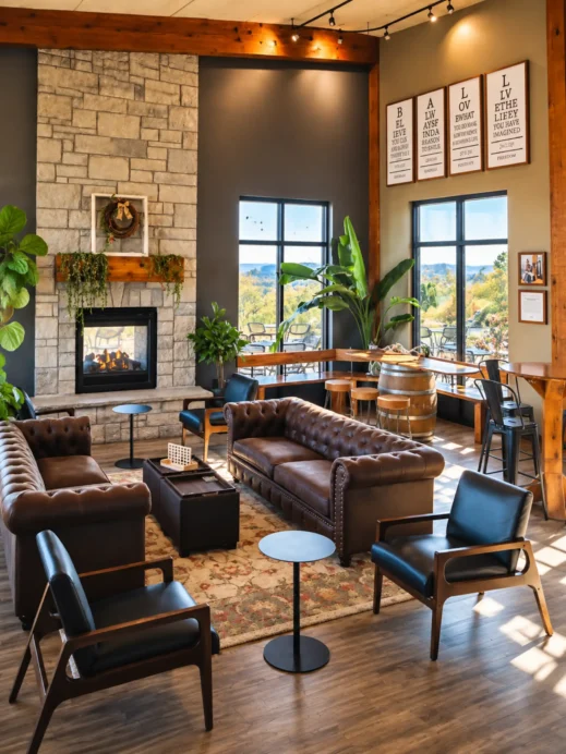 Liquid Art Winery, Manhattan, seating2