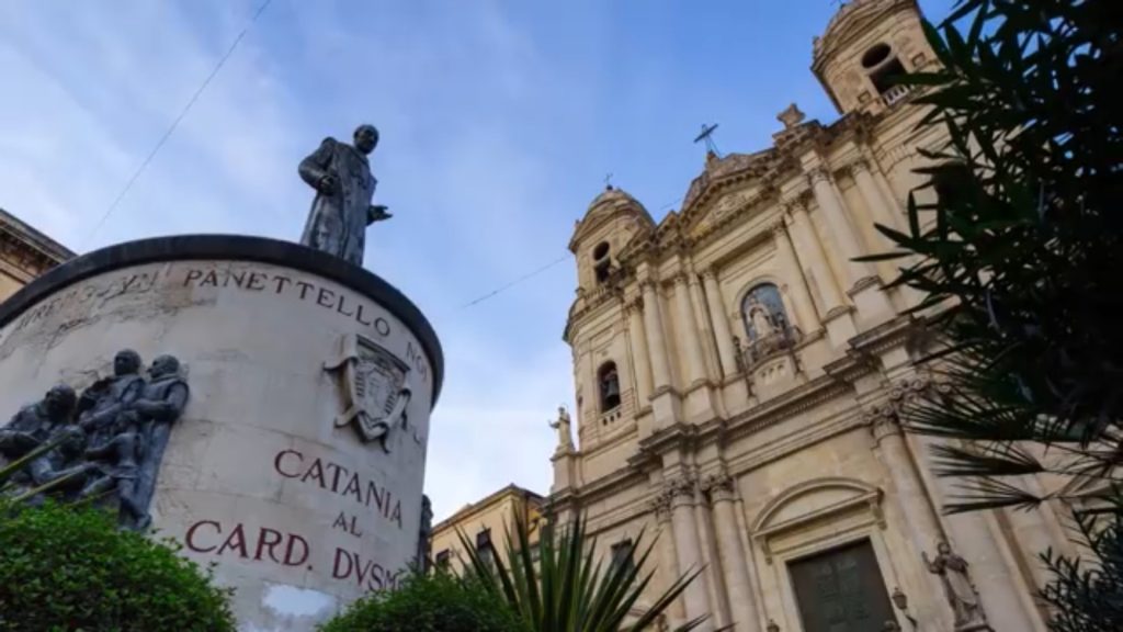 Catania Italy staue in plaza