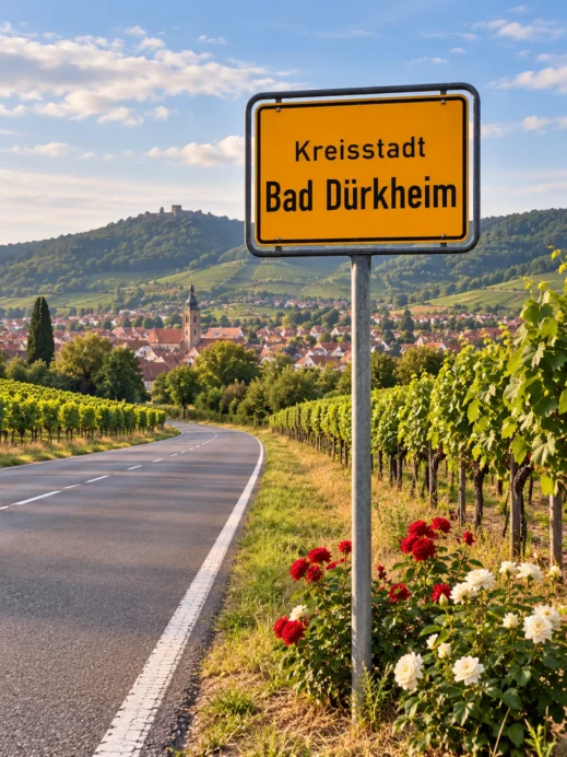 Bad Dürkheim Vineyard, road sign