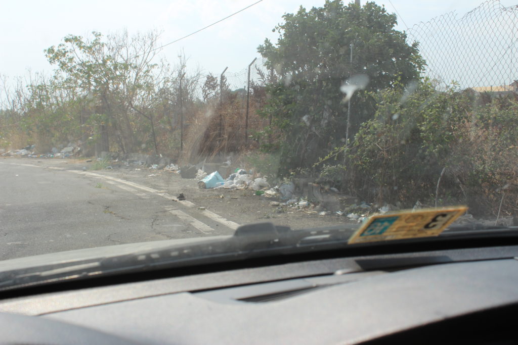 garbage on roads in catania sicily