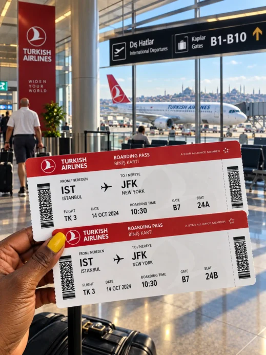 Turkish Airlines flight from Istanbul to New York