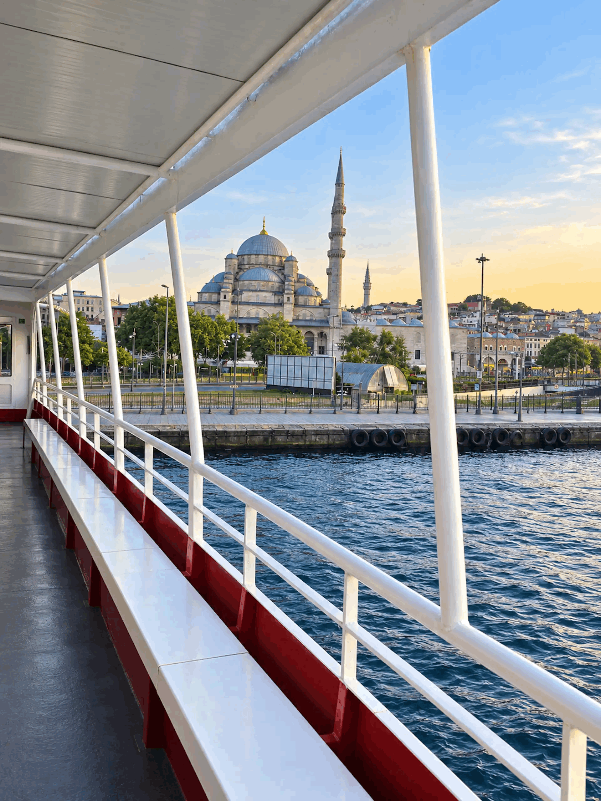 ferry overlooking Istanbuls historic waterfront
