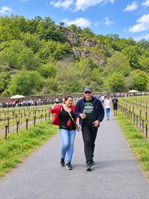 wine walk, Rebecca and Alex, Germany