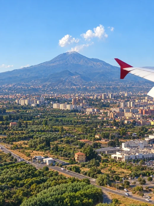 Mount Etna, airplane view, Catania, Sicily, Italy