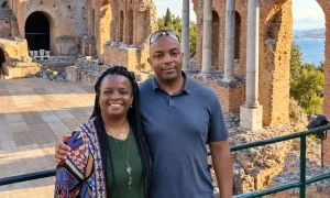 Stacey and Steven at the Ancient Theater