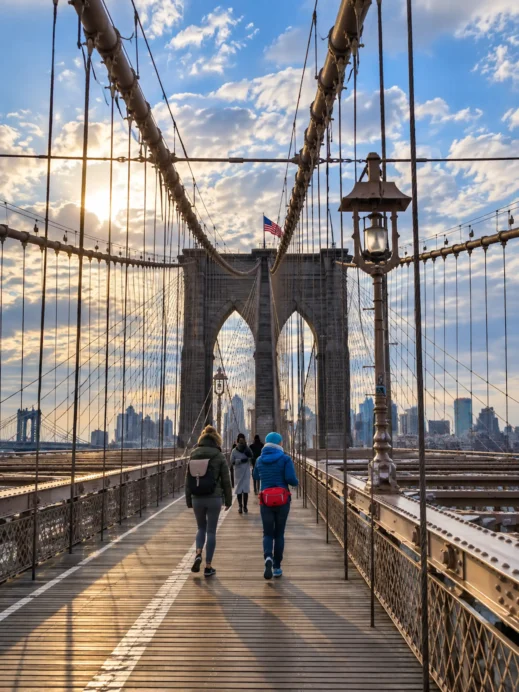 Brooklyn Bridge Golden Hour Walkway