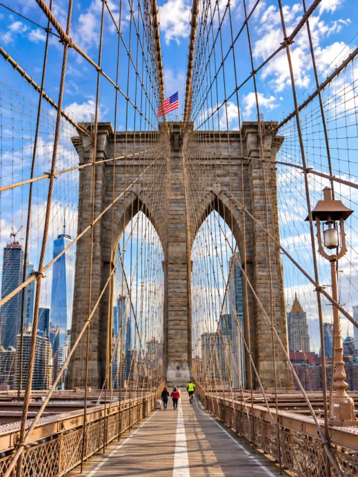 Brooklyn Bridge Tower in Golden Light