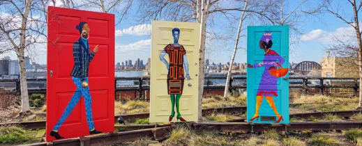NYC, Painted Doors by the River