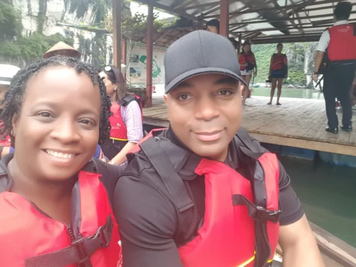 Steven ,Stacey, kayak, Halong Bay, Vietnam