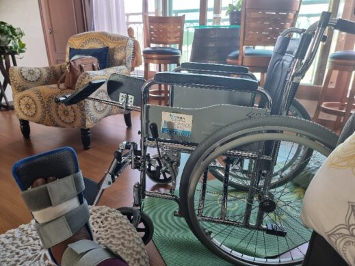 Wheelchair at home for bone spur surgery