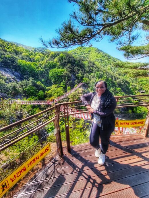 me at the Geochang Udusan Suspension on the Bridge
