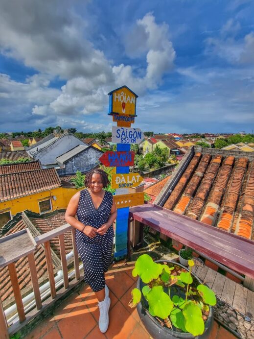 Dbs on rooftop in HoiAn with sign