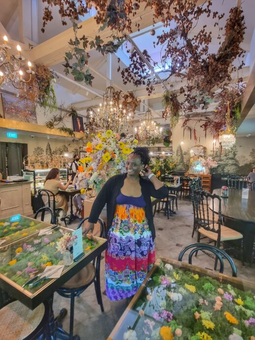 Cafe hopping in Singapore Le Jardin me posing
