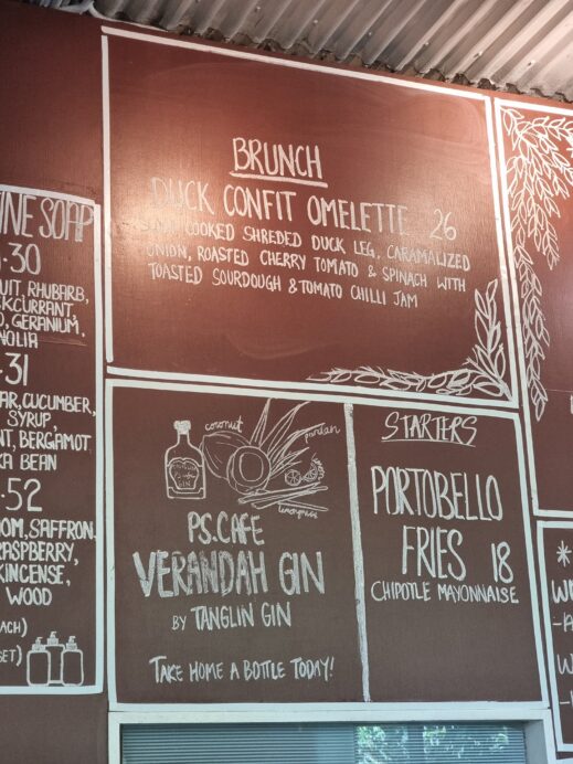 Coffee shop PS.Cafe in Singapore wall sign